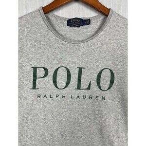 Polo Ralph Lauren T-Shirt Gray Spell Out Logo Custom Slim Fit Mens Size M